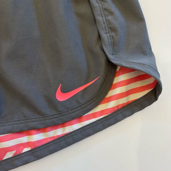 Nike Womens Reversible Gray Pink White Stripe Athletic Casual Shorts NO SIZE - Picture 6 of 7